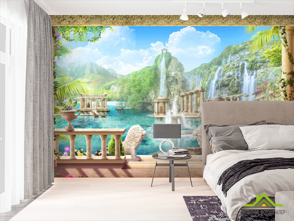 Фотошпалери Фреска з водоспадом