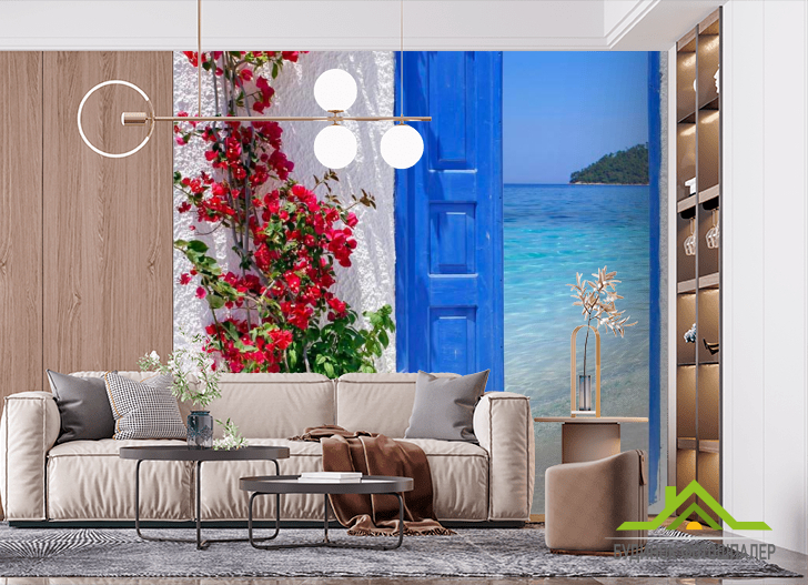 Фотообои Дверь с видом на море
