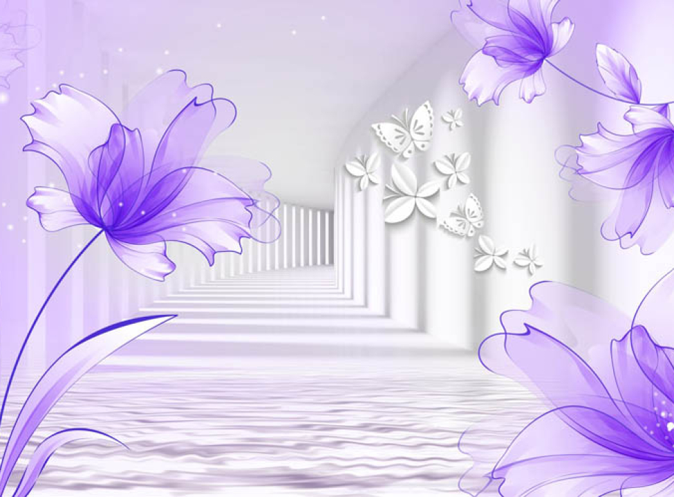 выбрать Фотообои цветы на фоне туннеля Фотообои разные на стену