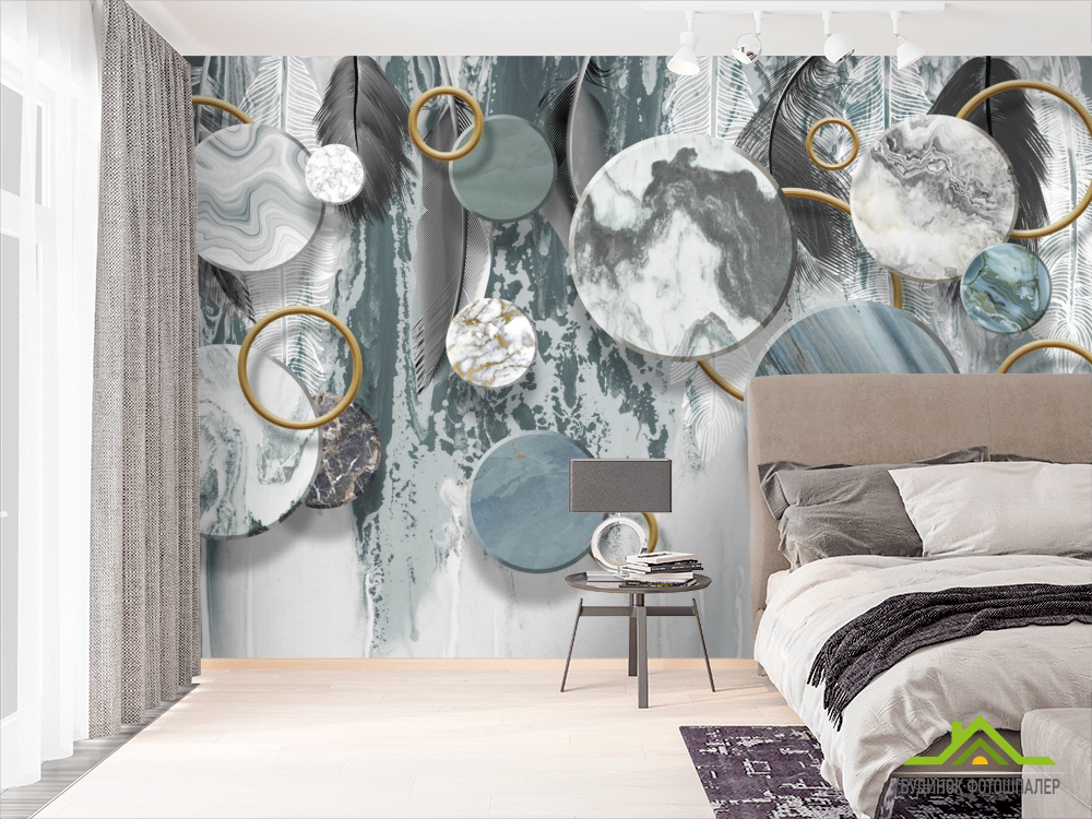 Фотошпалери 3Д пір'я