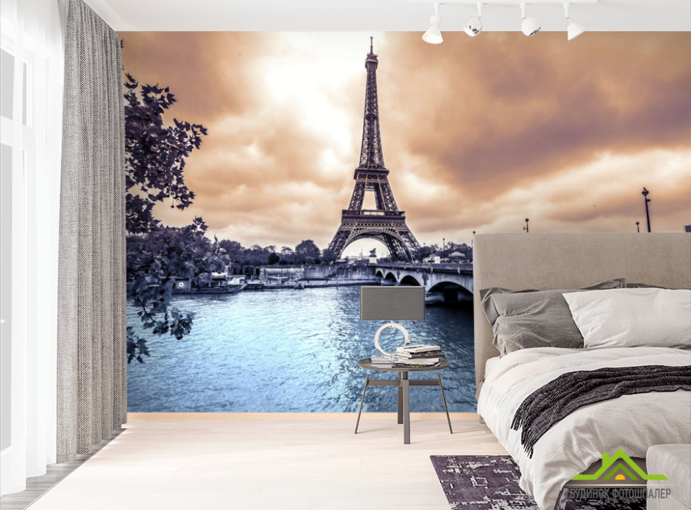 выбрать Фотообои темное небо над Парижем Фотообои Город на стену