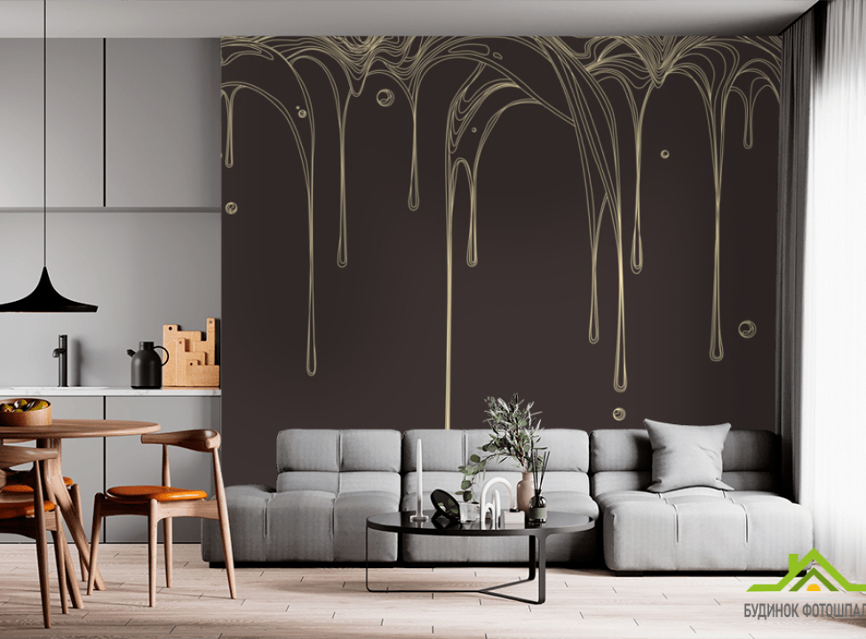 выбрать Фотообои line art капли с потолка Фотообои простые линии на стену