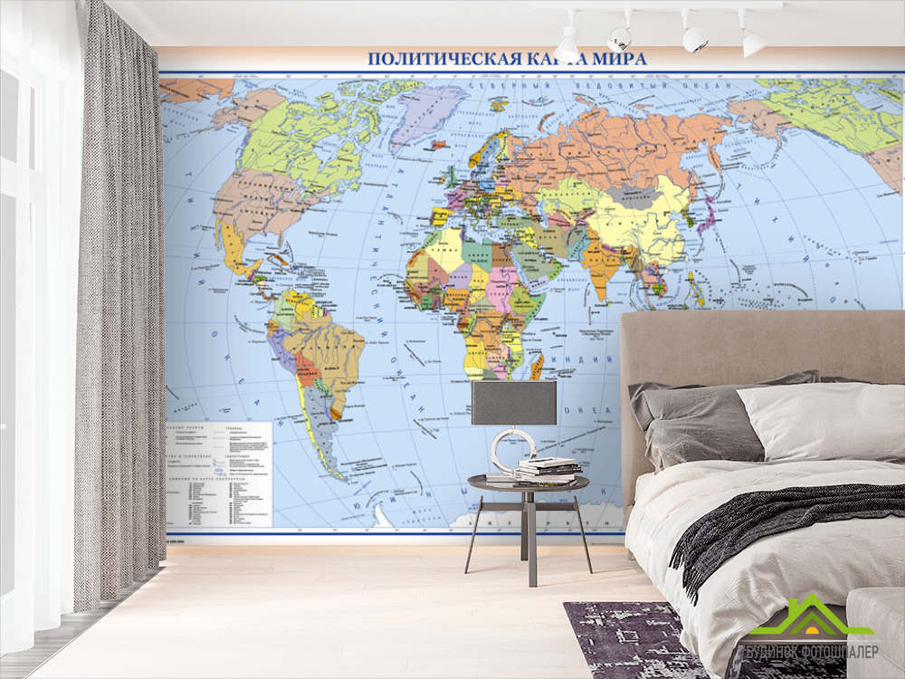 Фотообои Политическая карта мира