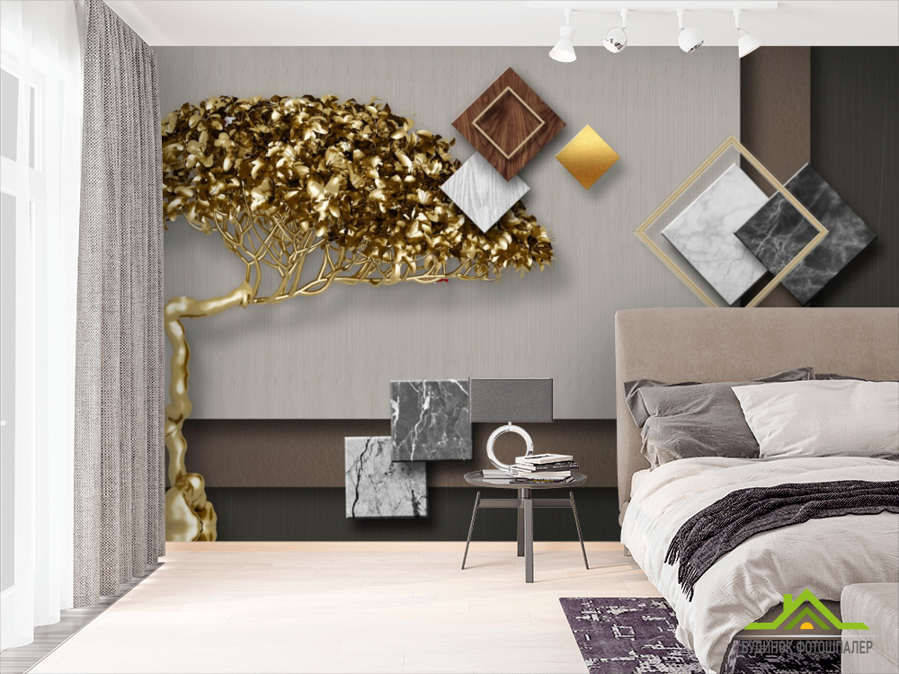 Фотошпалери Дерево і трикутники