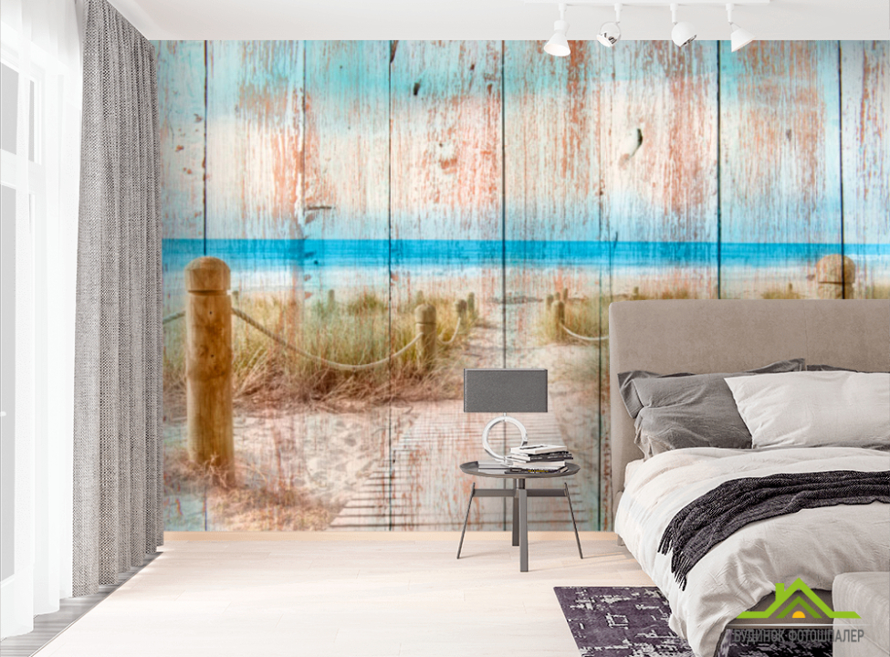 выбрать Фотошпалери Краєвид на дошках Фотошпалери Ілюстрації на стіну