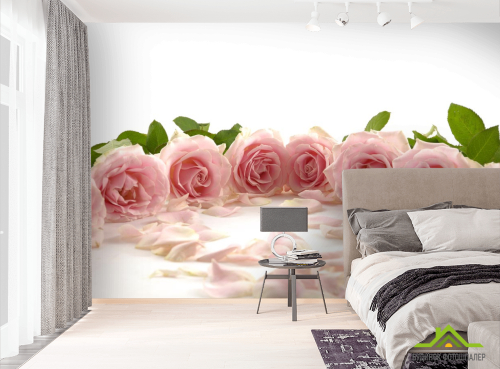 выбрать Фотообои розовые розы по кругу Фотообои Розы на стену