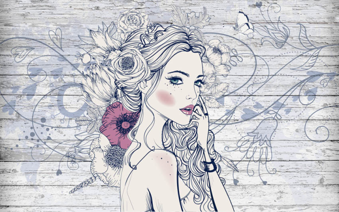 Фотообои Принт для девочки