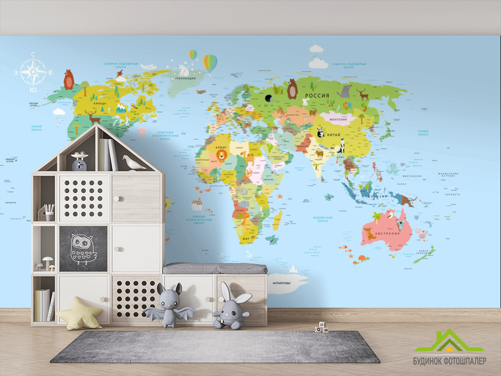 Шпалери в дитячу Карта