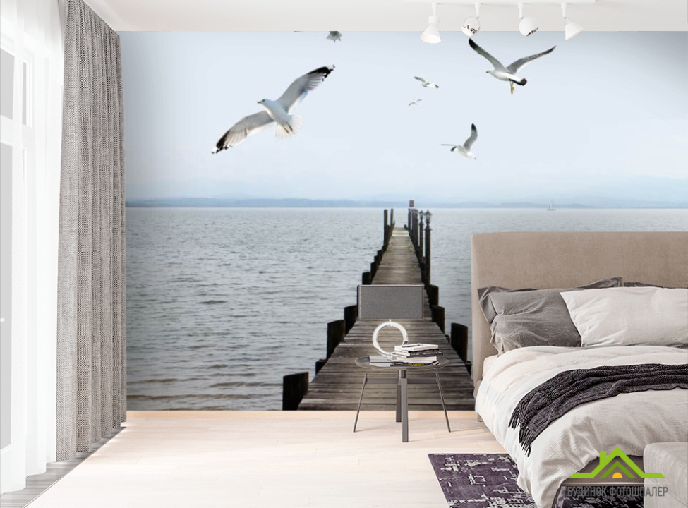 выбрать Фотообои Пирс с чайками Фотообои Расширяющие пространство на стену
