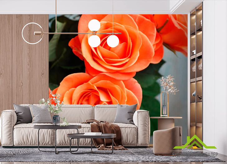 Фотообои Розы цвета кораллов