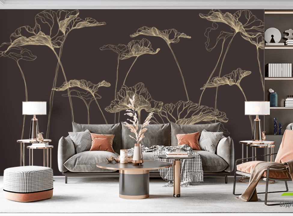 выбрать Фотообои цветы линии Фотообои простые линии на стену