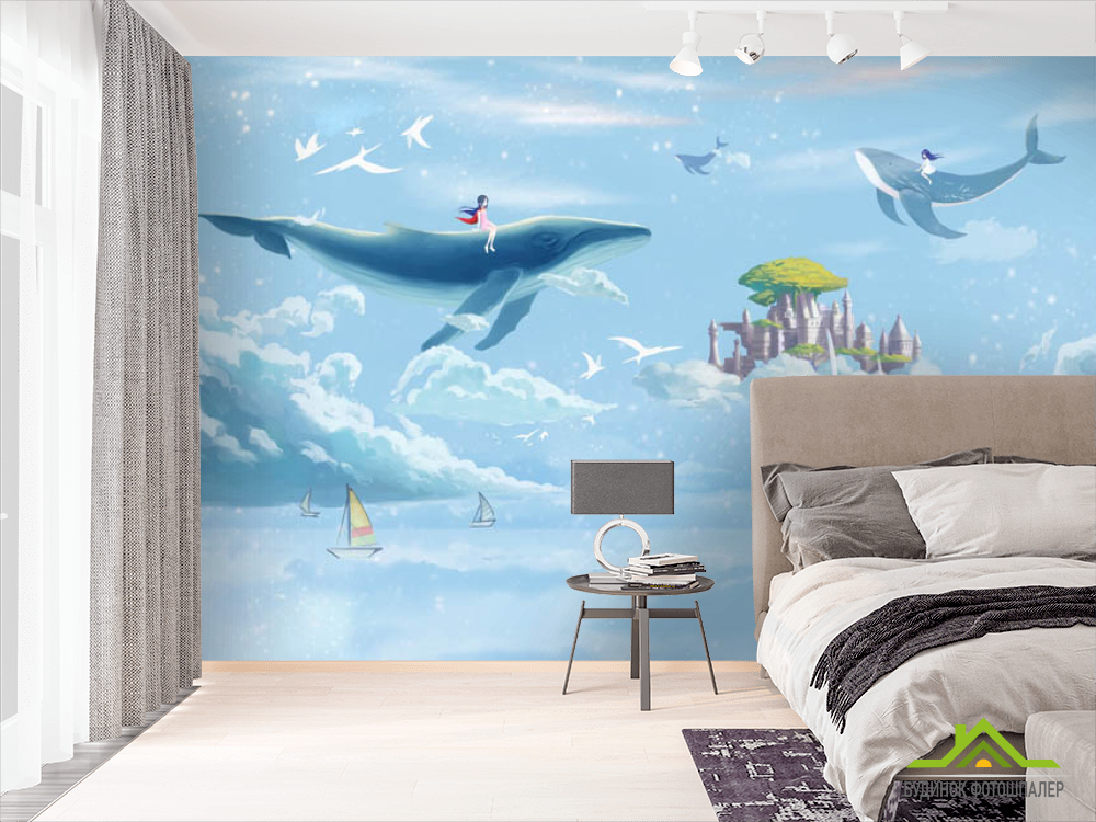 Фотошпалери синій кит