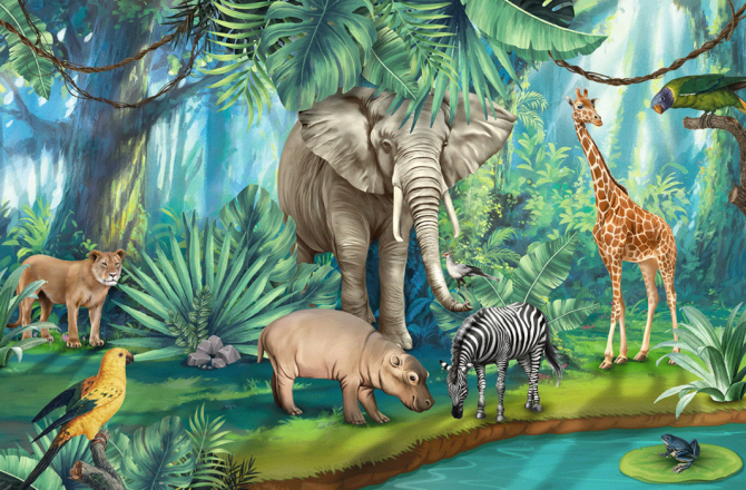 Фотошпалери Яскраві африканські тварини