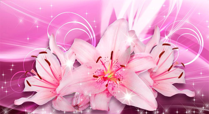 Фотообои Лилии 3д