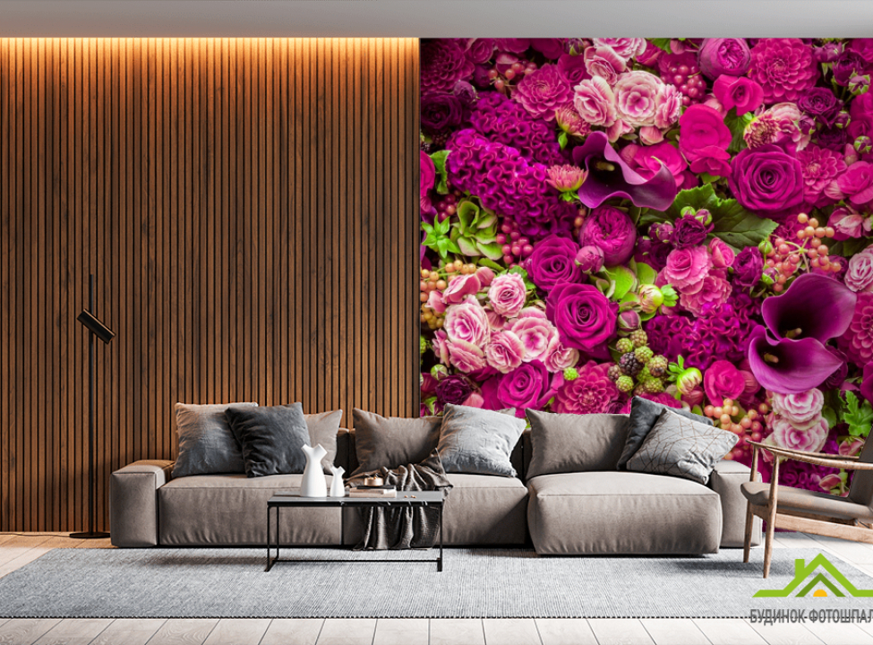 выбрать Фотообои сиреневые розы и лилии Фотообои Цветы на стену