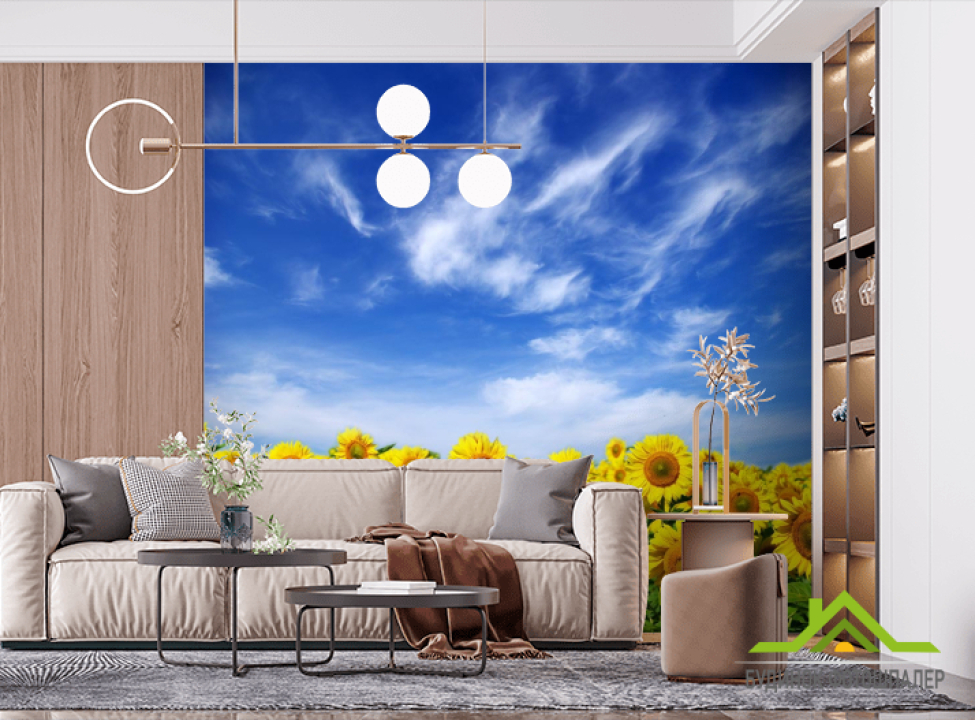 выбрать Фотообои Подсолнухи и небо Фотообои Природа на стену