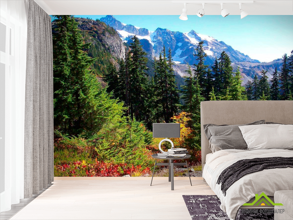 Фотообои Ёлки, горы