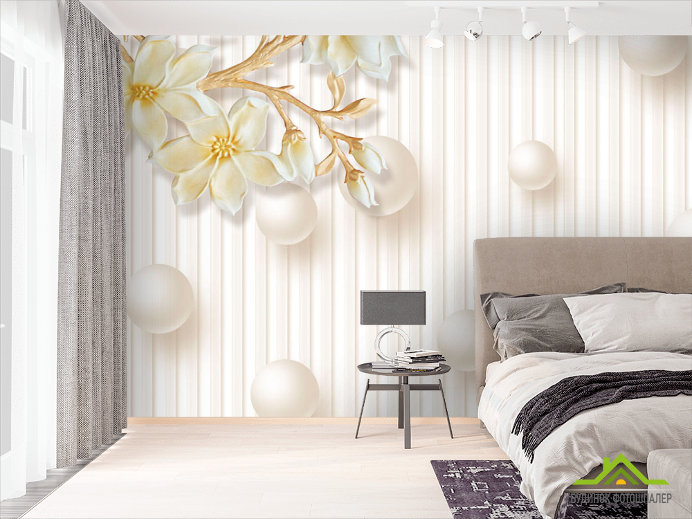 Фотошпалери Кола і стере квіти