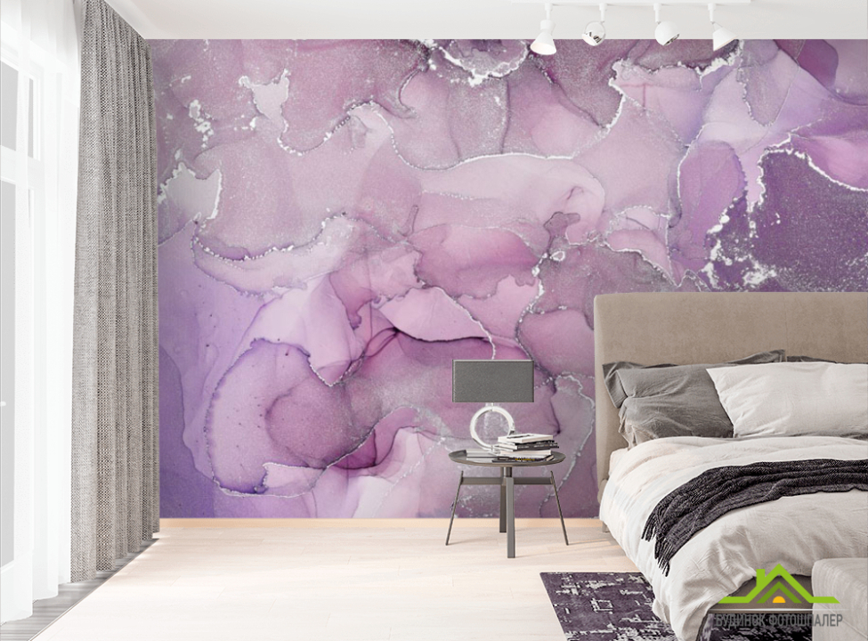 выбрать Фотошпалери Фіолетовий флюїд з золотом Фотошпалери Fluid art на стіну