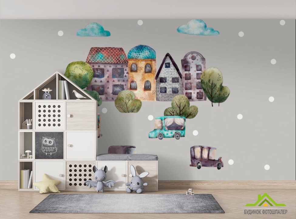 выбрать Фотообои Домики Фотошпалери Little kids на стіну