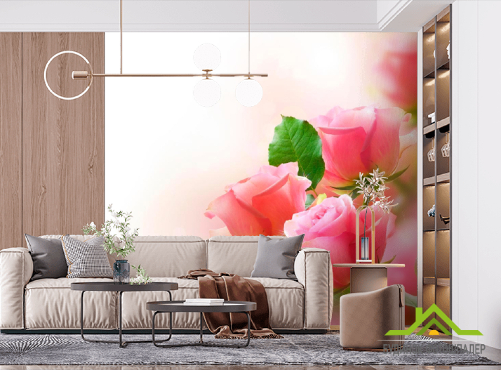 выбрать Фотошпалери Ніжні рожеві бутони Фотошпалери Троянди на стіну