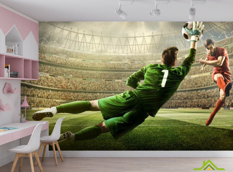 выбрать Фотошпалери воротар з м'ячем Фотошпалери футбол на стіну