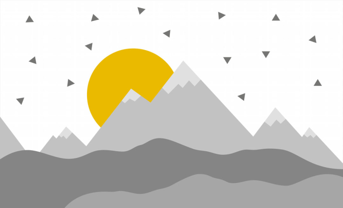 Фотошпалери Сонце в горах в дитячу