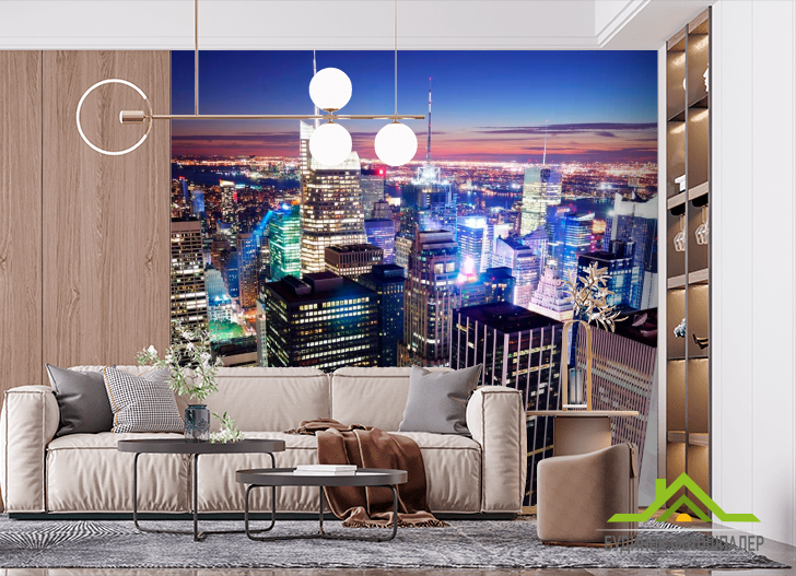 Фотообои Дома, ночь, огоньки Чикаго