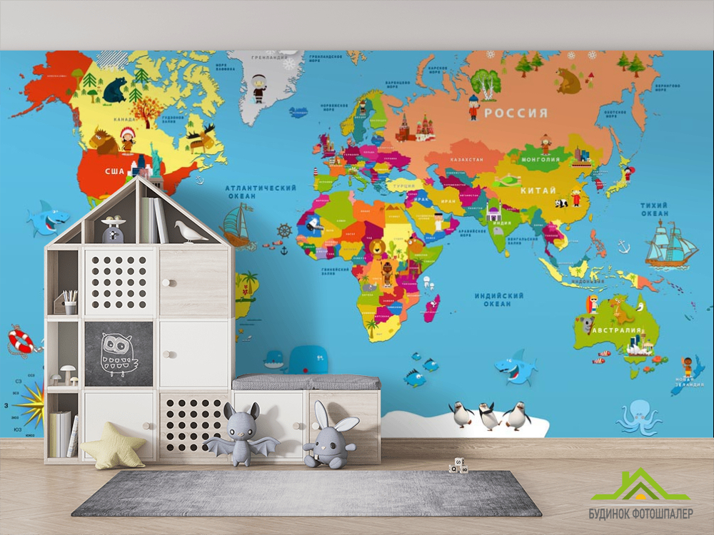 Фотообои Детская карта