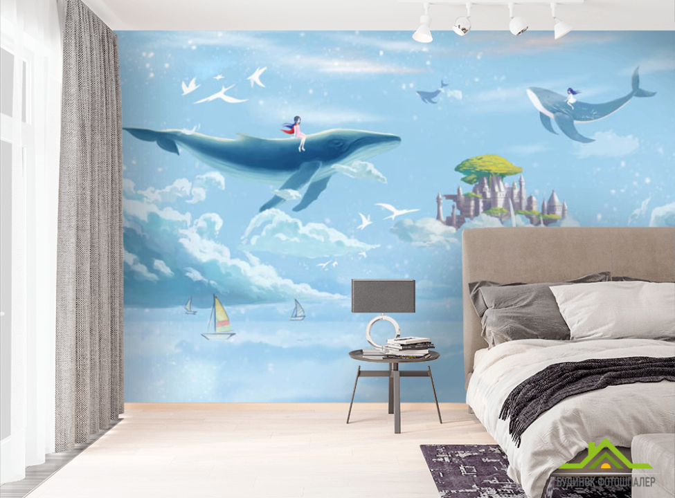 выбрать Фотошпалери синій кит Фотошпалери різні на стіну