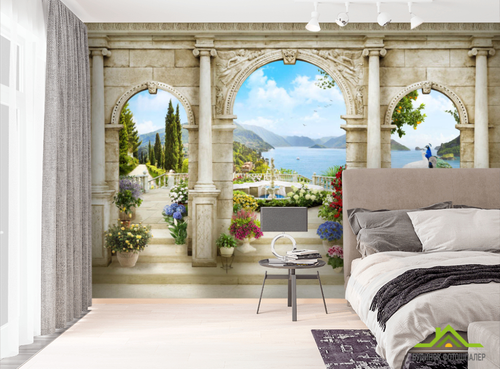 выбрать Фотообои Арка с пейзажем Фотообои Фрески на стену