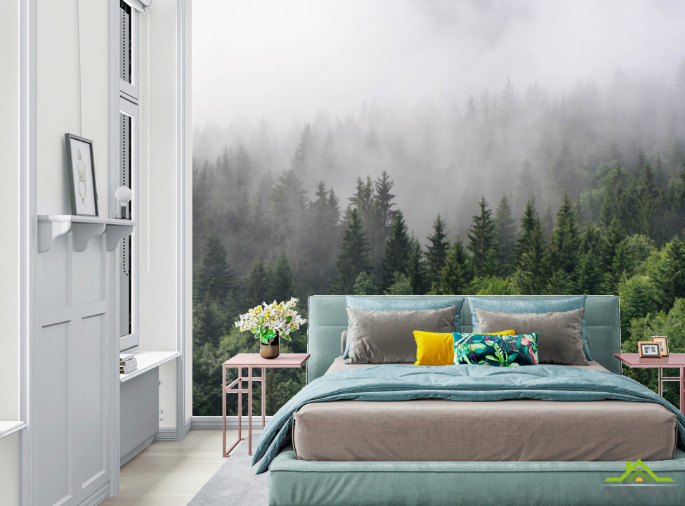 выбрать Фотошпалери туман і ліс фотошпалери в спальню на стіну
