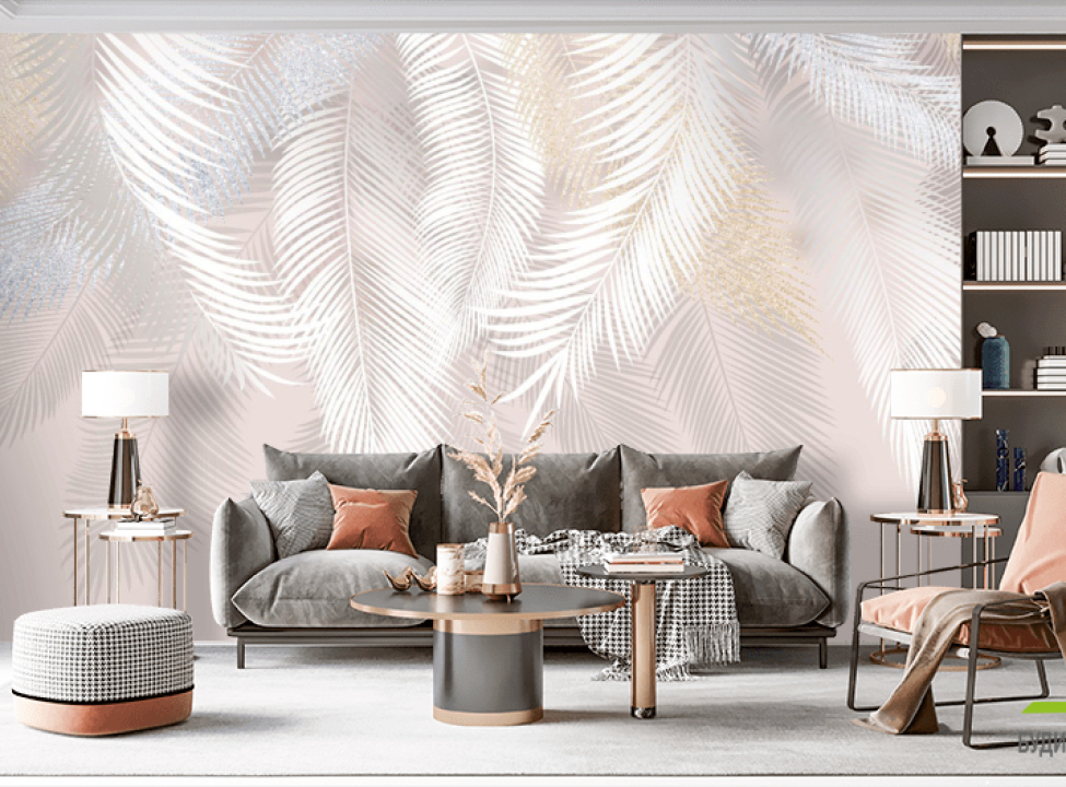 выбрать Фотообои дизайнерские листья с потолка Фотообои Дизайнерские листья на стену