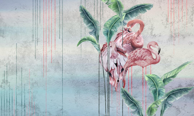 Фотообои Дизайнерские фламинго