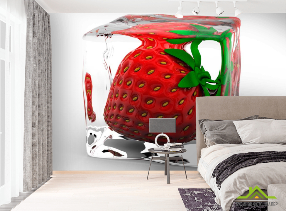 выбрать Фотообои Клубника во льду Фотообои Еда и напитки на стену