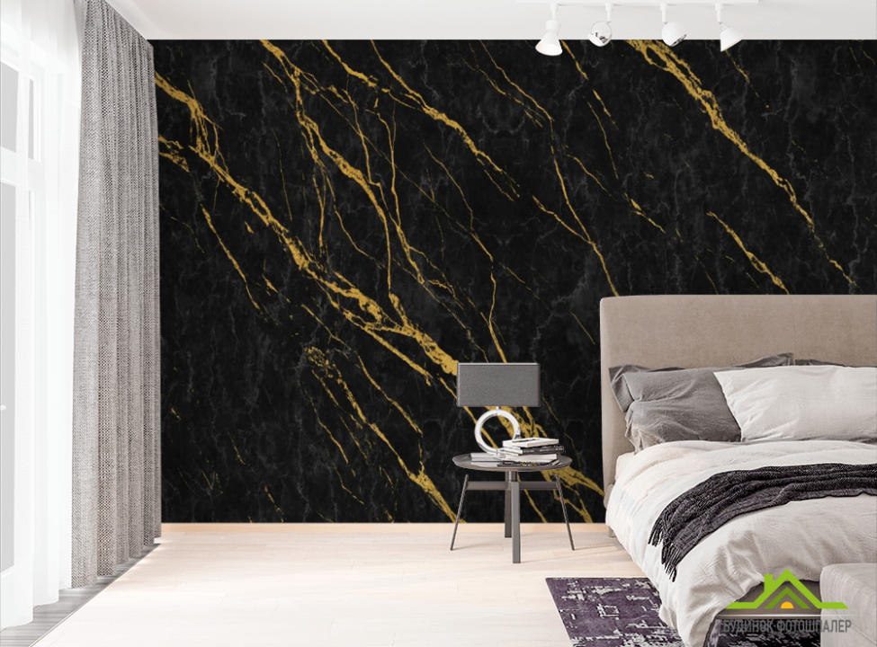 выбрать Фотообои Чёрный мрамор золото Фотообои Мрамор на стену