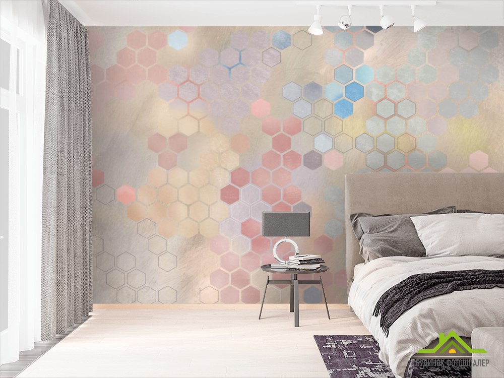 Фотошпалери Кольорові гексиконы