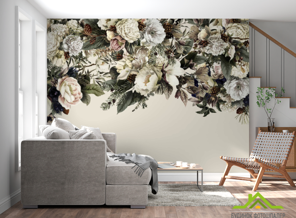 выбрать Фотообои Винтажные цветы Фотообои Цветы на стену