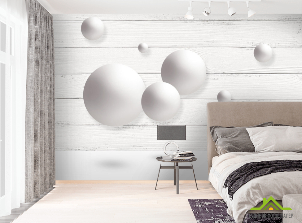 выбрать Фотообои  Серые круги на фоне дерева Фотообои 3D объемные на стену