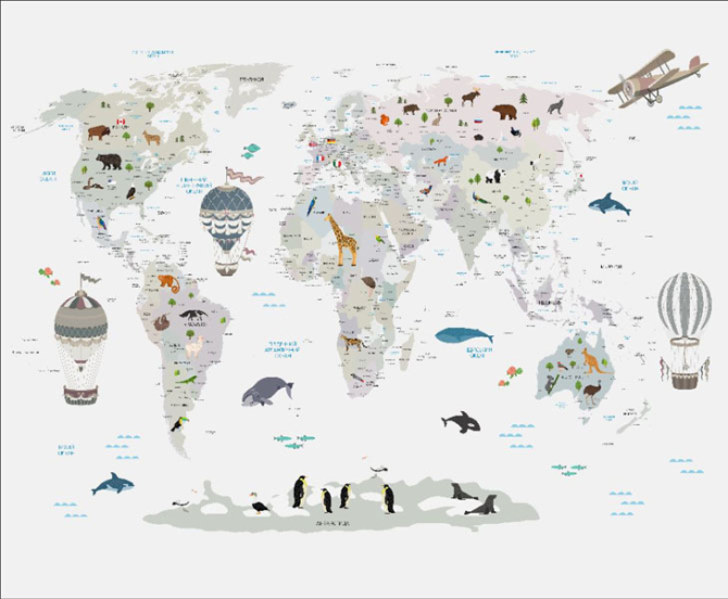 Шпалери в дитячу Карта