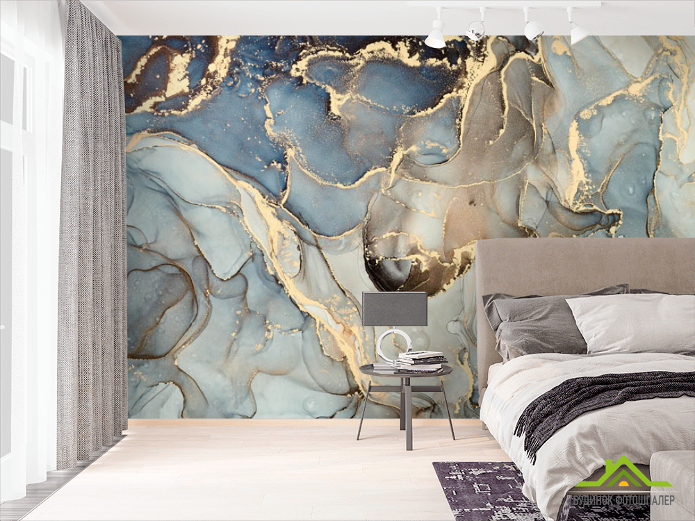 Фотошпалери Золотий fluid art