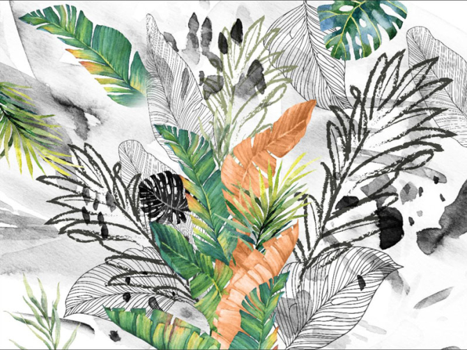 Фотошпалери листя тропічні