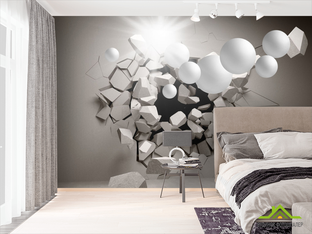 Фотообои 3д стена с шарами