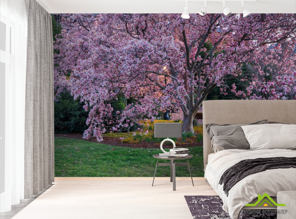 выбрать Фотообои пушистое розовое дерево Фотообои Природа на стену