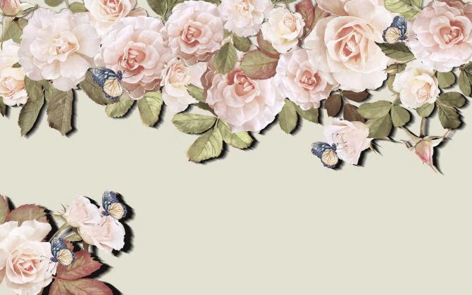 Фотошпалери Рожеві квіти вінтажні