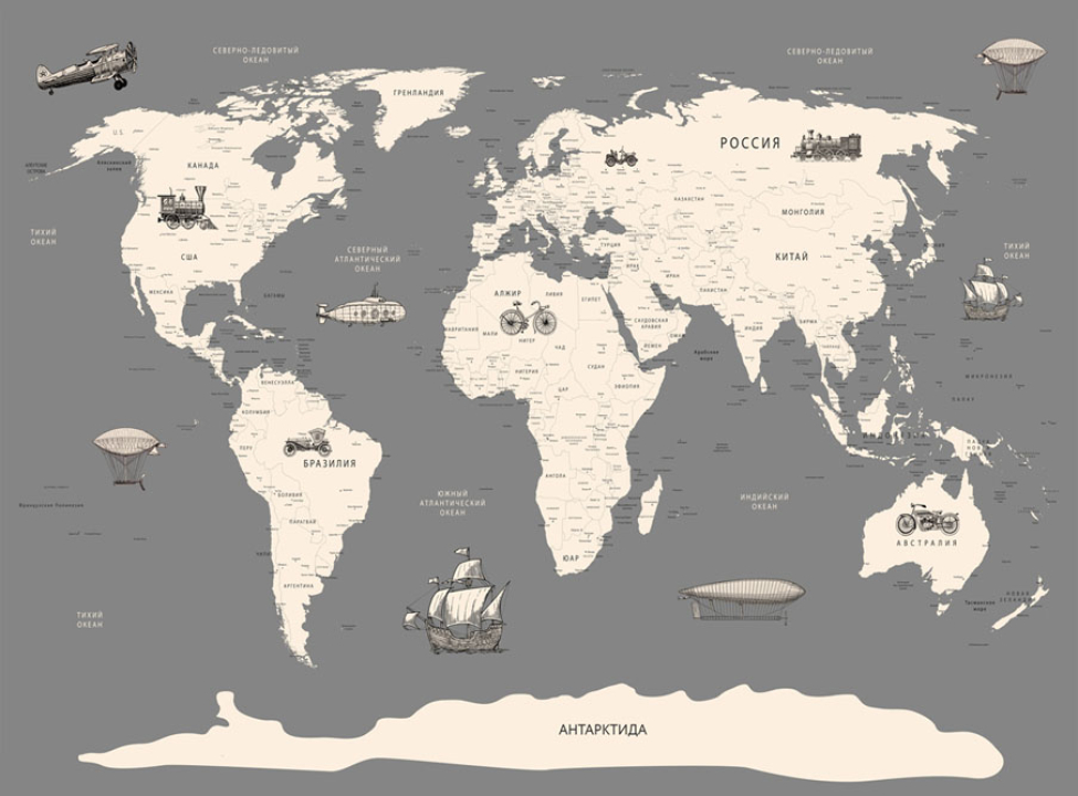 выбрать Фотообои Карта в детскую Фотообои в детскую на стену