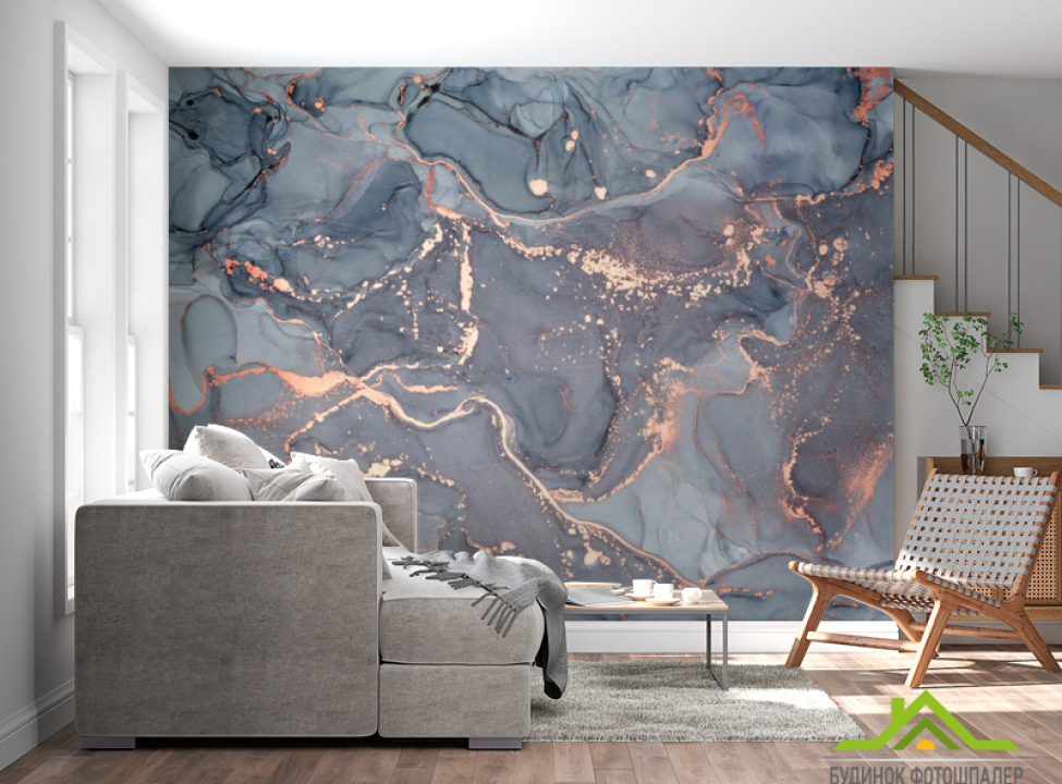 выбрать Фотошпалери Сірий Fluid art з золотом Фотошпалери Fluid art на стіну