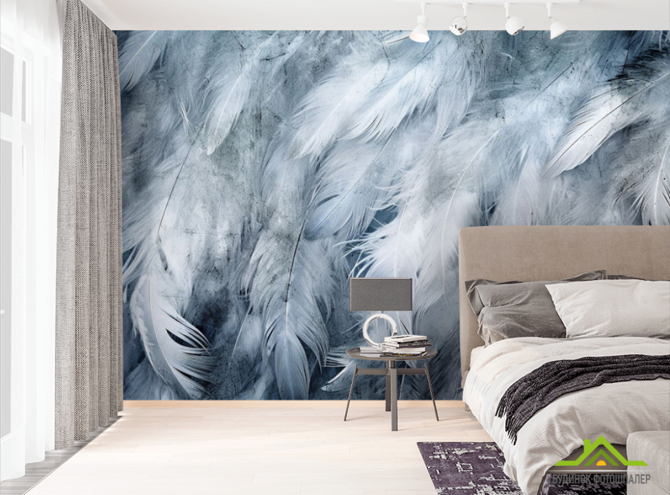 выбрать Фотошпалери Пір'я сині Фотошпалери пір'я на стіну