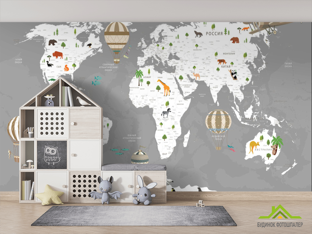 Шпалери в дитячу Карта