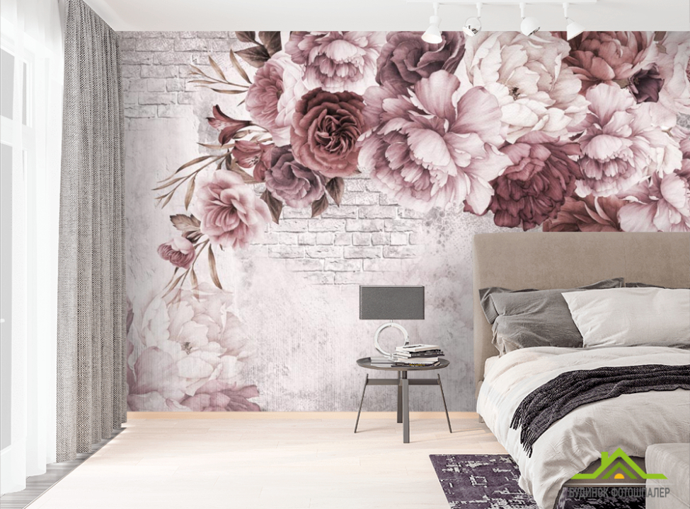 выбрать Фотошпалери Вінтажні бордові піони Фотошпалери Квіти на стіну